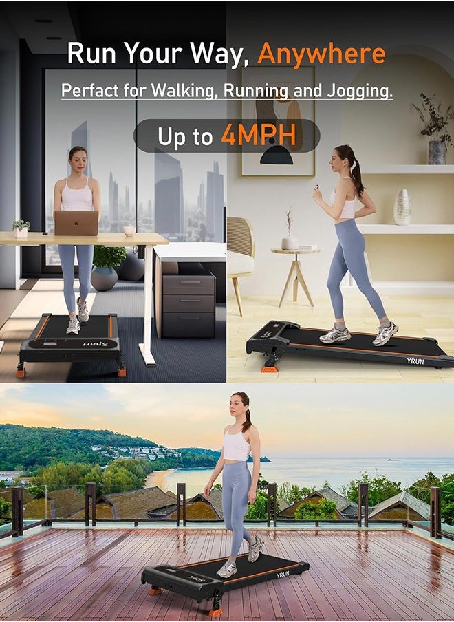 Sandinrayli - Under Desk Treadmill, Walking Pad 3 in 1 Folding Treadmill, Walking Jogging Treadmills for Home Office, 2.5HP Low-Noise Treadmill LED Display, Preset and Adjustable Programs - Image 1
