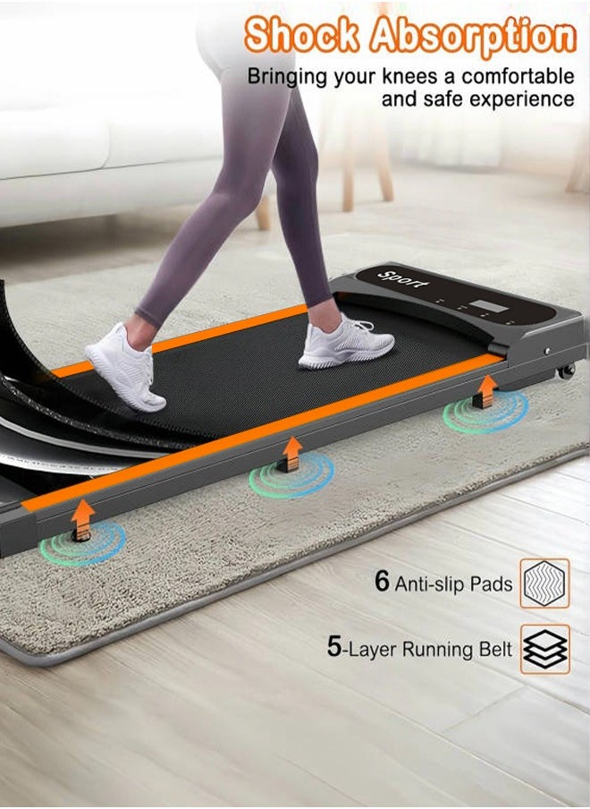 Sandinrayli - Under Desk Treadmill, Walking Pad 3 in 1 Folding Treadmill, Walking Jogging Treadmills for Home Office, 2.5HP Low-Noise Treadmill LED Display, Preset and Adjustable Programs - Image 1