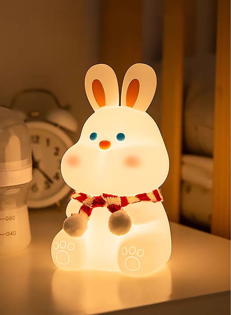 KASTWAVE Bunny Kids Night Light, 7 Color Changing Tap Control Kawaii Lamp with Soft Silicone, Room Decor, USB Rechargeable, Cute Lamp Gifts for Baby, Children, Toddlers, Teen Girls - Image 1