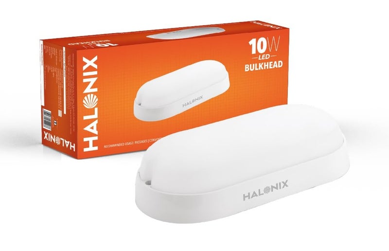 Halonix 10W wall Lamp LED Oval Shape Outdoor Bulkhead Outdoor light waterproof IP65 Waterproof Porch Light for Outdoor Garden Bathroom Light Cool White Pack of 1 - Image 1