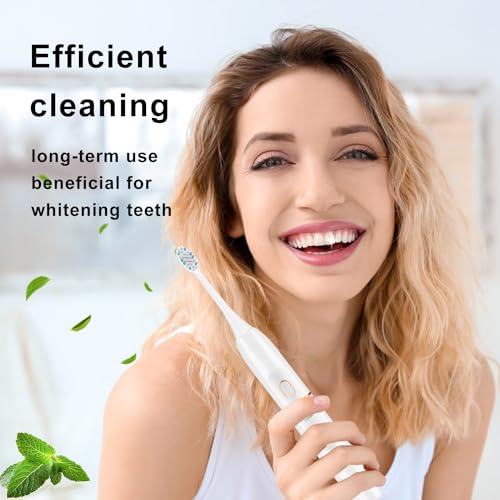 kingheroes Electric Toothbrush Set, Comes with 8 Brush Heads & Travel Case,4 Modes with 2 Minutes Built in Smart Timer, One Charge for 60 Days, 42000 VPM Motor (White) - Image 2