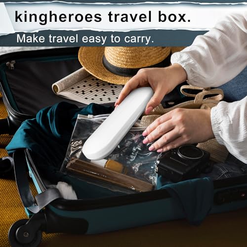 kingheroes Electric Toothbrush Set, Comes with 8 Brush Heads & Travel Case,4 Modes with 2 Minutes Built in Smart Timer, One Charge for 60 Days, 42000 VPM Motor (White) - Image 3
