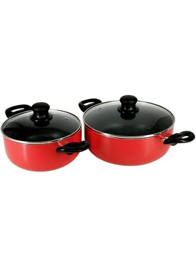 كلاسي تاتش طقم أواني طهي متعددة الأغراض غير لاصقة، 8 قطع، طقم أواني طهي ومقالي، مقبض مريح - Image 4