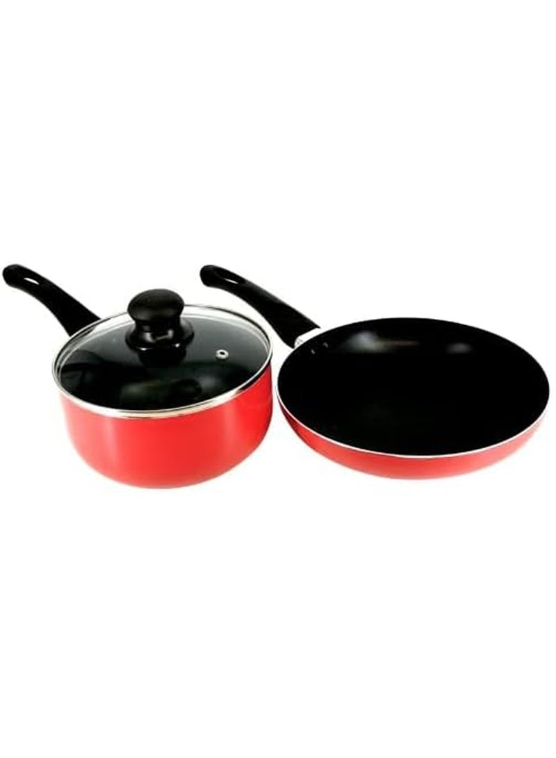 كلاسي تاتش طقم أواني طهي متعددة الأغراض غير لاصقة، 8 قطع، طقم أواني طهي ومقالي، مقبض مريح - Image 2