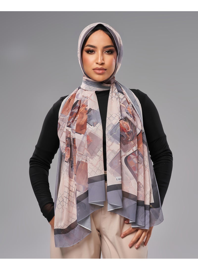Lavezzi Printed Soft Chiffon Crepe Hijab Scarf for Women – Lightweight Long Muslim Headscarf (1) - Image 3
