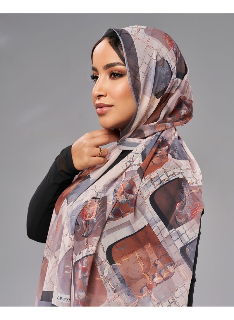 Lavezzi Printed Soft Chiffon Crepe Hijab Scarf for Women – Lightweight Long Muslim Headscarf (1) - Image 4