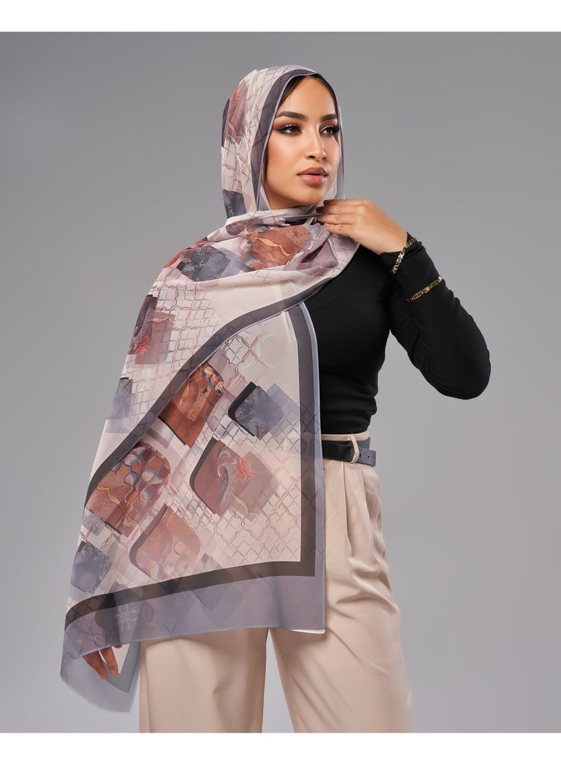 Lavezzi Printed Soft Chiffon Crepe Hijab Scarf for Women – Lightweight Long Muslim Headscarf (1) - Image 1