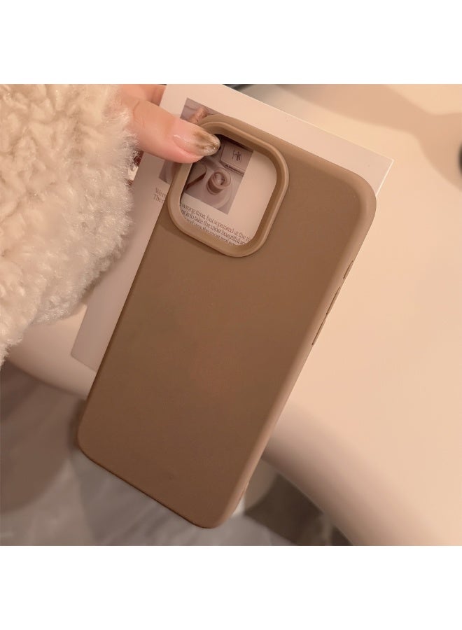 NIBEMINENT Solid Colors And A Minimalist Design Protective TPU Case Cover For iPhone 16 Pro, Milk Tea Brown