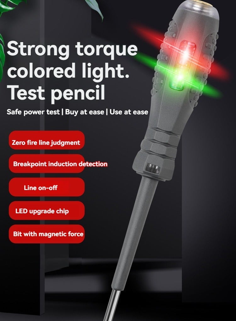 Multifunctional test pen high torque LED bright color photoelectric pen cross screwdriver test pen electrician special  - Image 2