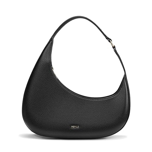 Keyli Shoulder Bag Polene Bags for Women Fashionable Casual Vegan Leather Zip Top-Handle Handbags Quilted Crescent Hobo Purse Black - Image 1