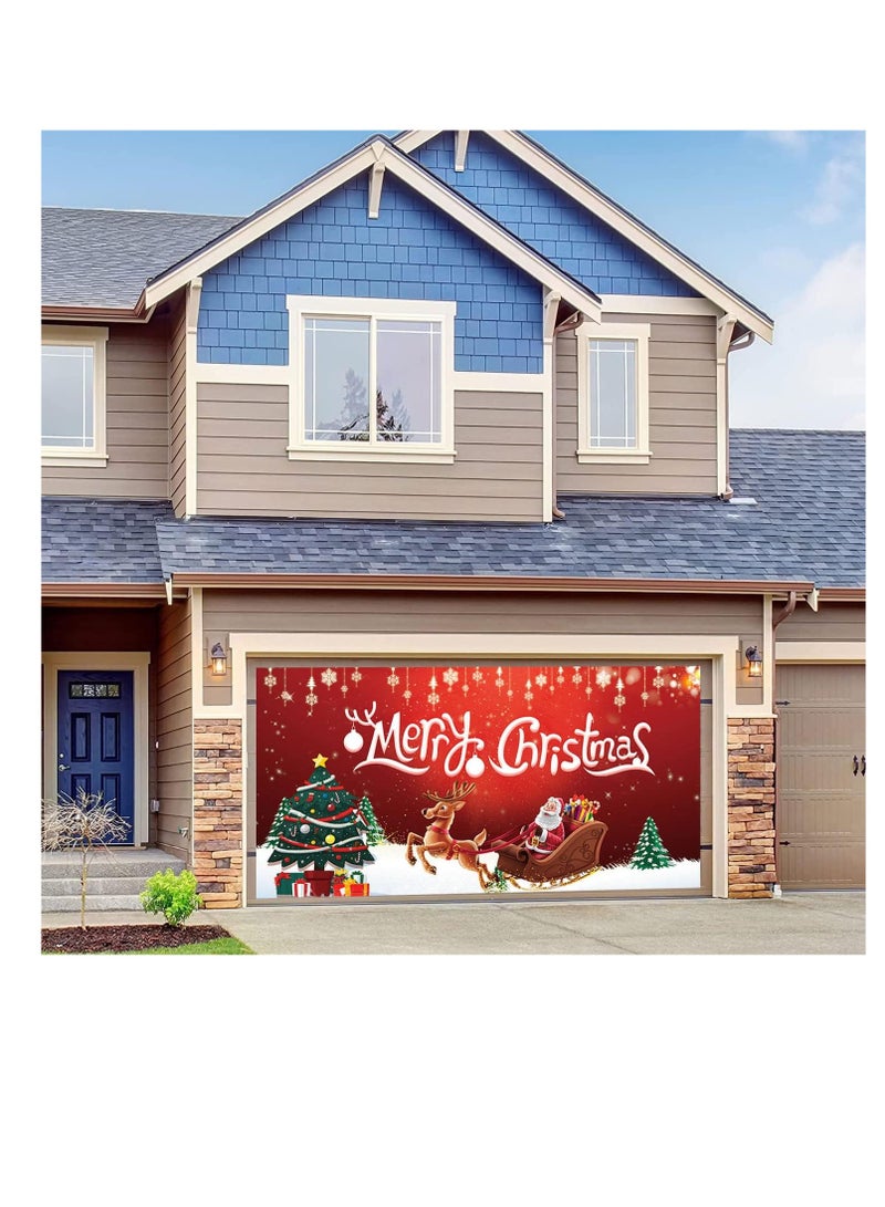 Large Merry Christmas Banner, Christmas Decorations Banners, Snowman Christmas Tree Hanging Huge Sign, Xmas Decoration Christmas Holiday Party Supplies for Outdoor,Indoor,Yard,Garden,Porch,Lawn (A)  - Image 1