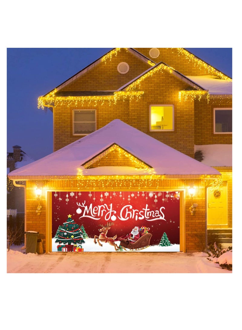 Large Merry Christmas Banner, Christmas Decorations Banners, Snowman Christmas Tree Hanging Huge Sign, Xmas Decoration Christmas Holiday Party Supplies for Outdoor,Indoor,Yard,Garden,Porch,Lawn (A)  - Image 4