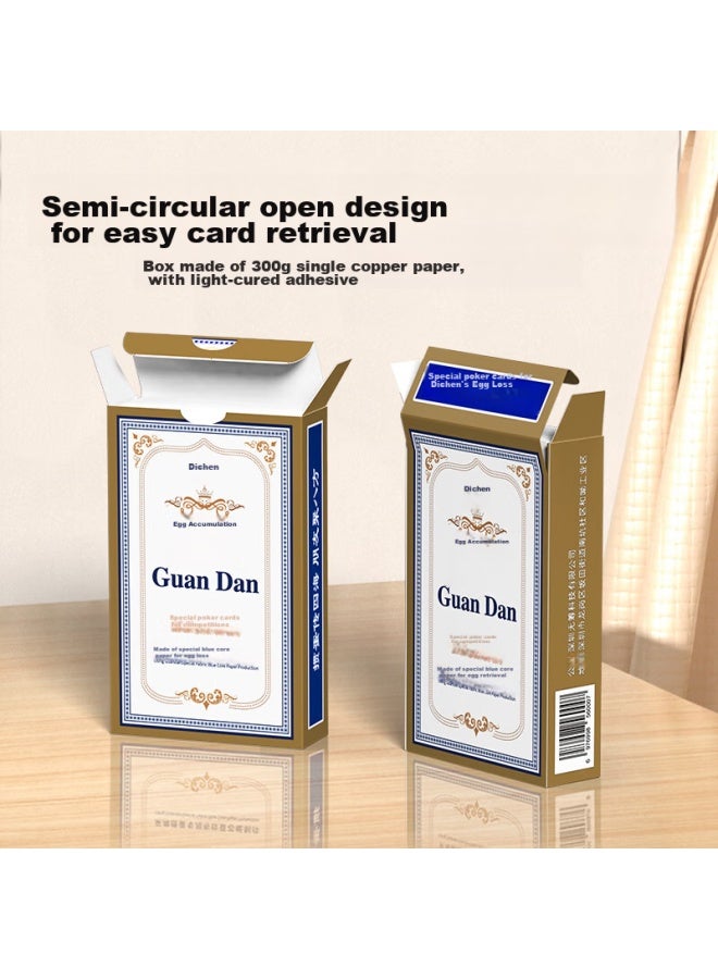 Dechen Guandan Special Playing Cards, Guandan Compeion Dedicated Guandan Playing Cards, Blue Core Durable Double Decks Large Print Playing Cards, Long - Image 1
