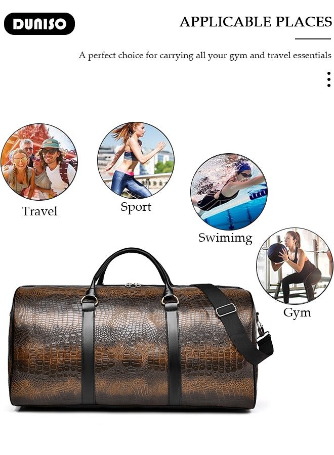 DUNISO Travel Duffel Bag Luggage Collection Business Travel Suitcase Weekender Overnight Bag Large Carry On Airport Bag for Travel Business Trips Sports Duffel Bag Gym Sports Luggage Bags  - Image 3