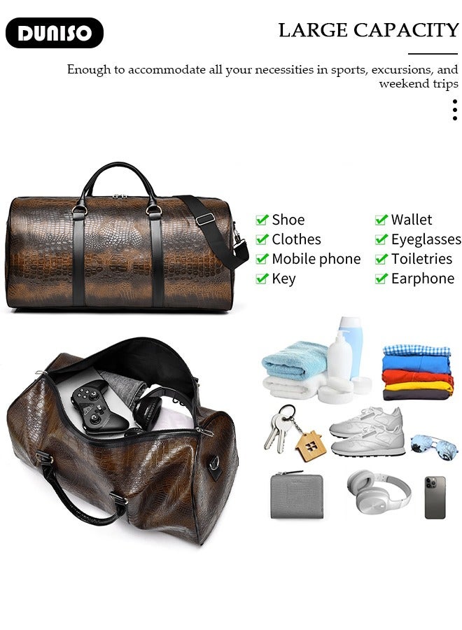 DUNISO Travel Duffel Bag Luggage Collection Business Travel Suitcase Weekender Overnight Bag Large Carry On Airport Bag for Travel Business Trips Sports Duffel Bag Gym Sports Luggage Bags  - Image 5