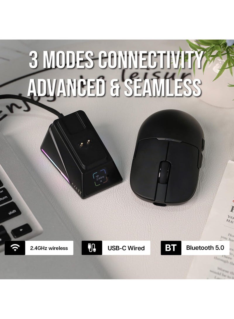 A-jazz AJAZZ AJ159apex Gaming Mouse Wireless Bluetooth Wired Tri-Mode Lightweight Office Mouse With Charging Base - Image 4