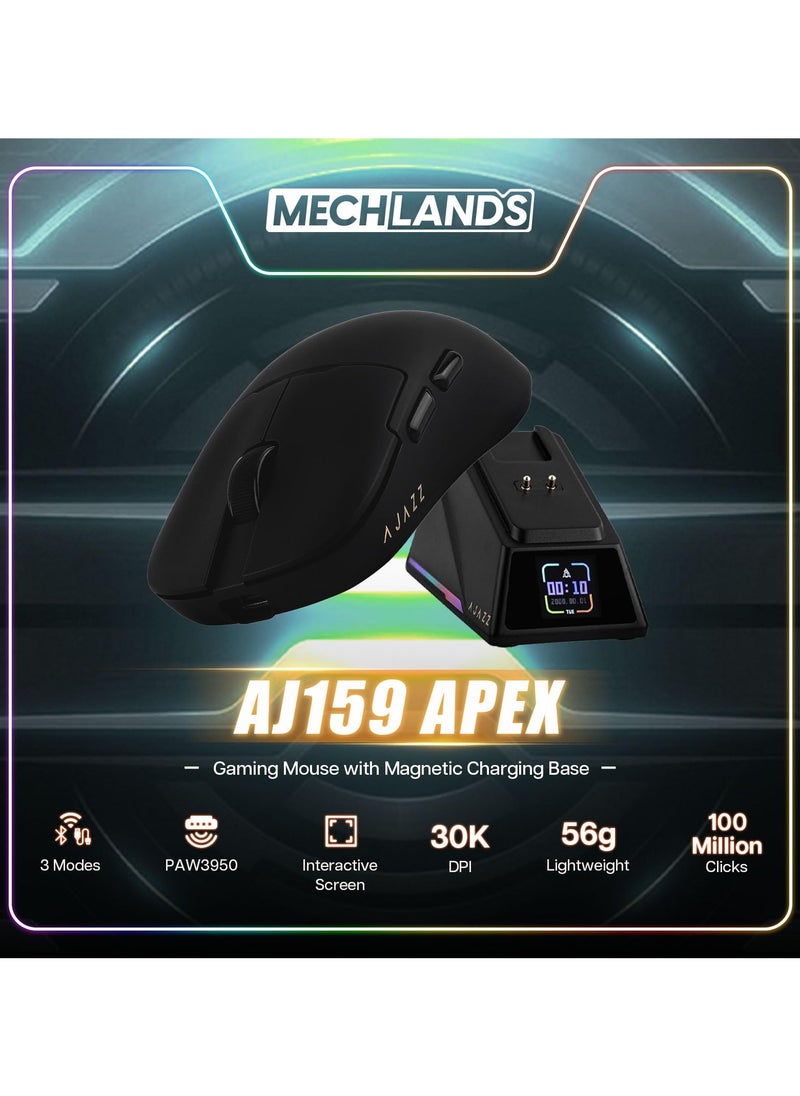 آجاز - ماوس ألعاب AJ159apex من AJAZZ لاسلكي بتقنية البلوتوث وثلاثي الأوضاع وخفيف الوزن مع قاعدة شحن - Image 1