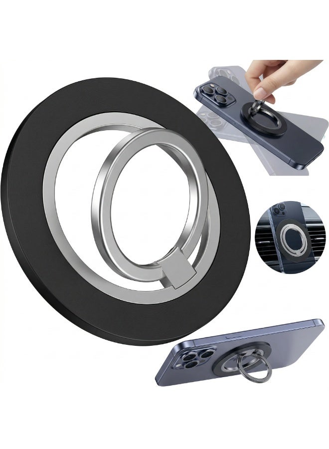 MagSafe Magnetic Phone Ring Holder, 360° Rotating Phone Grip Stand with Strong Dual-Sided Magnet & Adjustable Kickstand, Wireless Charging Compatible, Removable Magnetic Ring Holder for iPhone 17/16/15/14/13/12 Pro Max Mini Plus & Android Devices - Image 1