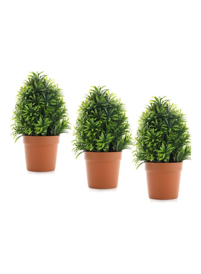 NIBEMINENT 3-Piece Artificial Plant With Pot Multicolour 25x10x5cm - Image 1