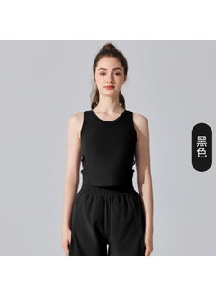 Antibacterial Yoga Tank with Built-In Bra Black