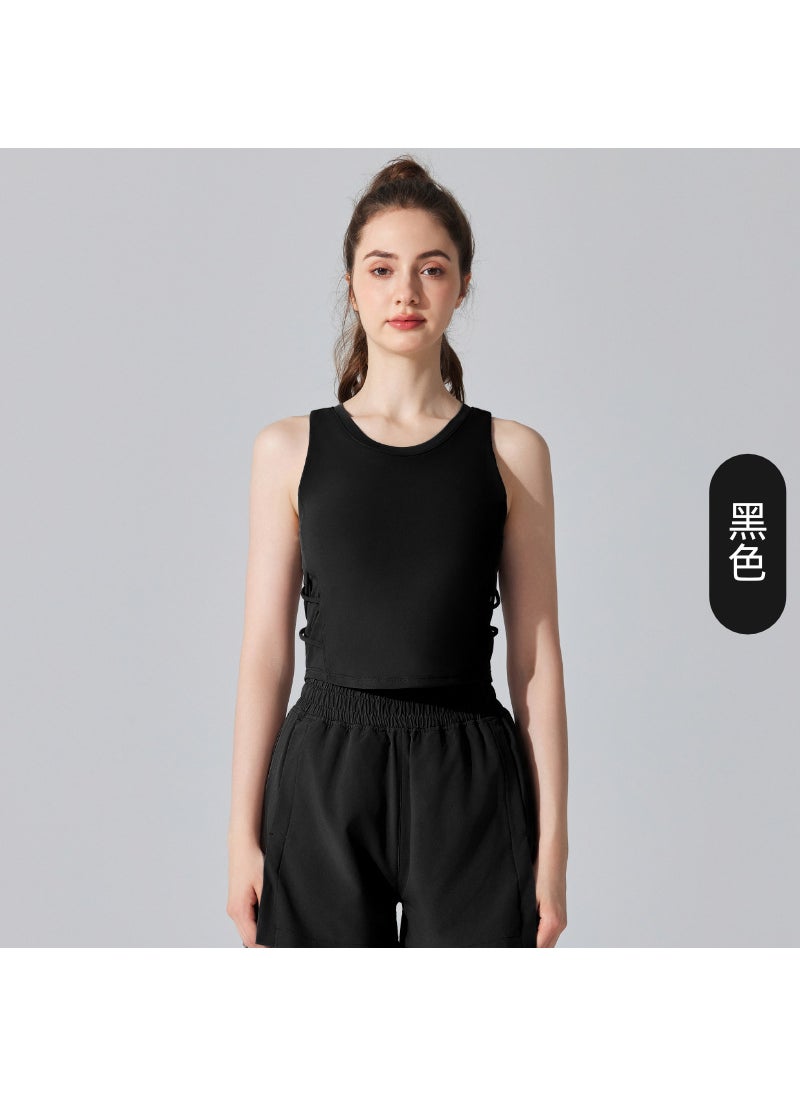 Generic - Antibacterial Yoga Tank with Built-In Bra Black - Image 1