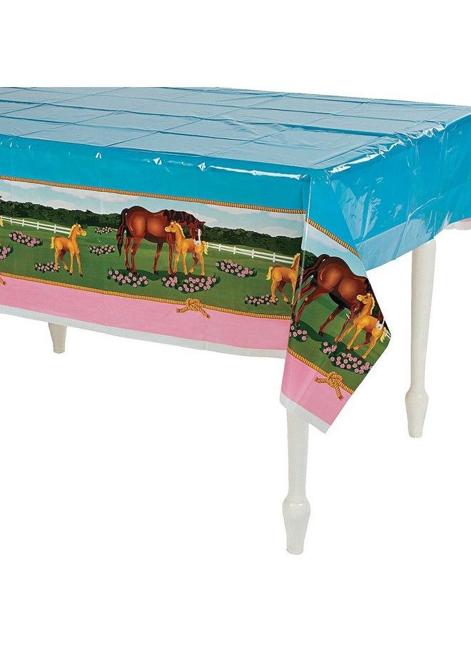 Fun Express Mare & Foal Tablecover Party Supplies 1 Piece  - Image 1