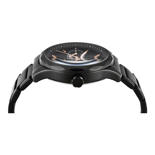 TIMEX Analog Watch for Man with Black Round Dial & Black Stainless Steel Bracelet Band Water Resistant Men's Wrist Watches - TW0TG7625 - Image 4