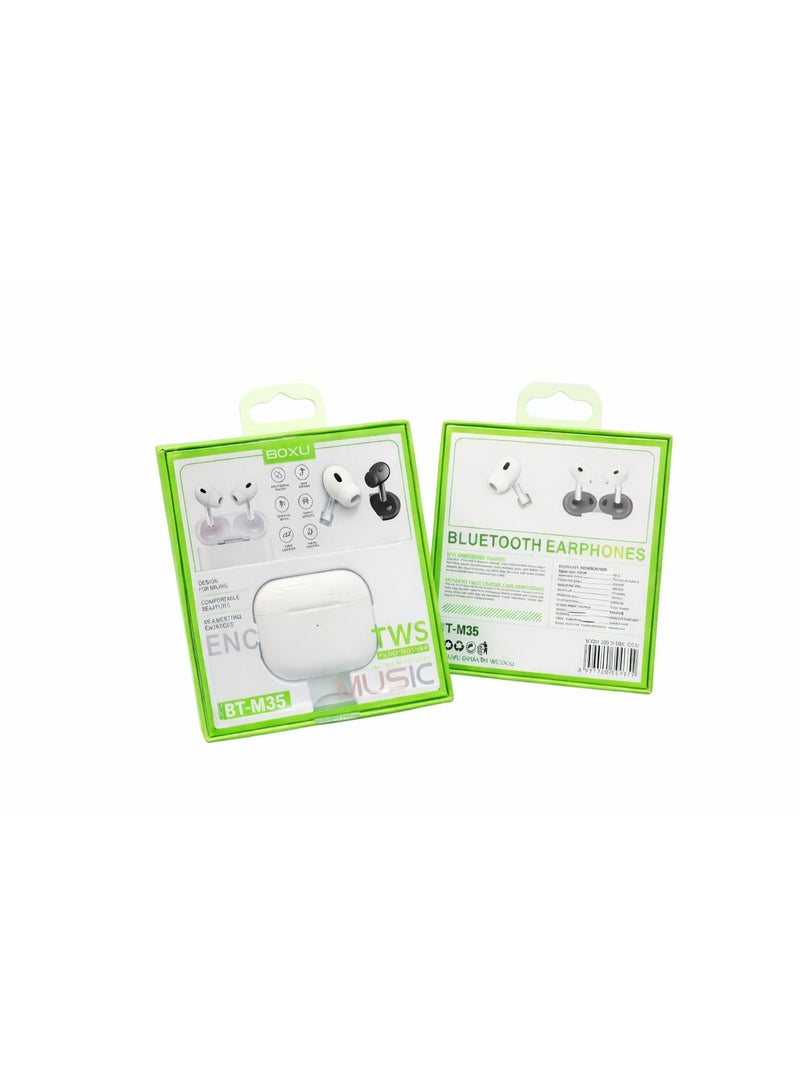 TWS سماعات BOXU BT M35 TWS بلوتوث 5.0 مع تقليل الضوضاء ENC وحافظة شحن - Image 3