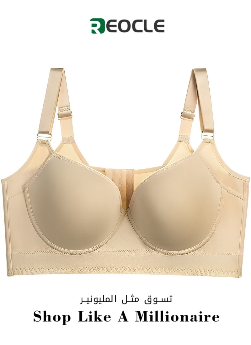 REOCLE - Women's Deep Cup Bra Hide Back Fat Full Back Coverage Fashion Bra with Shapewear Push Up Bra Sculpting Uplift Bra Sport Bra - Image 1