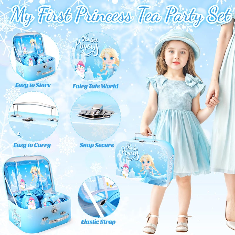 INNOCHEER Tea Party Set for Little Girls Toys, Toys for Kids, Tea Sets for Toddlers 3-5, Pretend Play Kitchen Toy, Birthday Christmas Princess Gifts Toys for 3 4 5 6 7 + Year Old Girls - Image 3