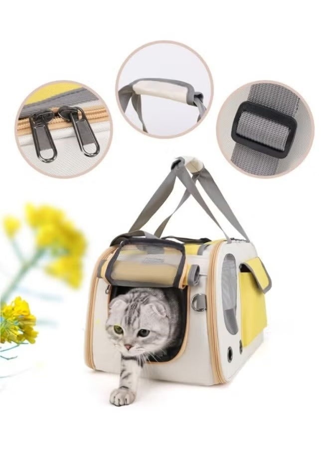 Arabest Cat Airline Crate Dog Carrier 16.5 lb Pet Foldable Travel Carry Soft Side Cat Carrier Roll Up Cover for Nervous Cats - Image 5