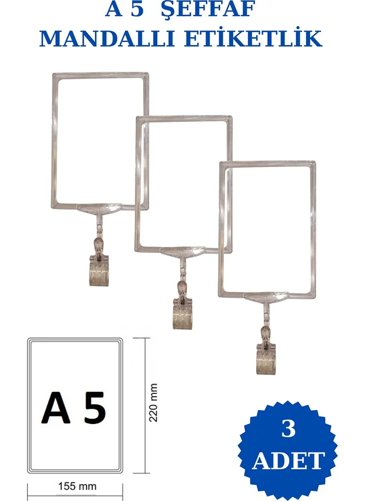 İstanbul Manken Istanbul Model 3 Pieces A5 Latch Shelf Tag Basket Tag Framed Label Holder Donkey Hanger Tag