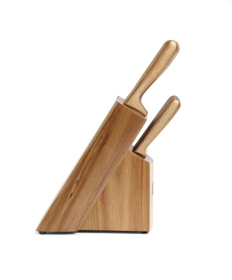 Cambridge Silversmiths Rame Hammered Copper 12-Piece Cutlery Set with Block - Image 3