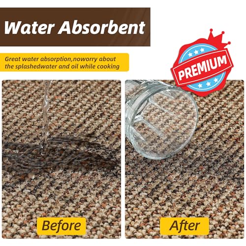 JSEI Kitchen Rugs and Mats, 2PCS Non-Slip Kitchen Mats for Floor, Machine Washable Absorbent and Stain Resistant Kitchen Runner, Carpet Mats with TPR Backing for, 24''x36''+24''x60'', Taupe - Image 4