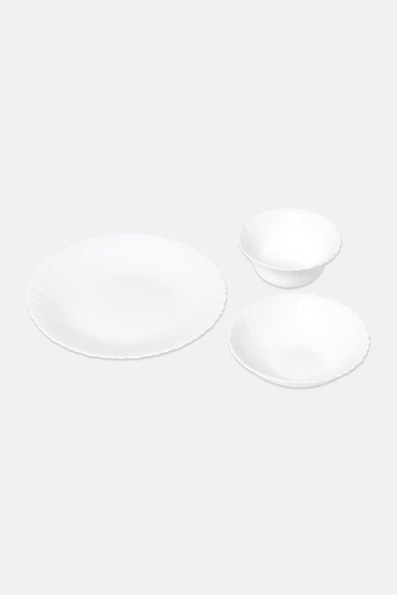 Gibson Home طقم أدوات مائدة من زجاج أوبال المقسى مكون من 12 قطعة، أبيض - Image 3