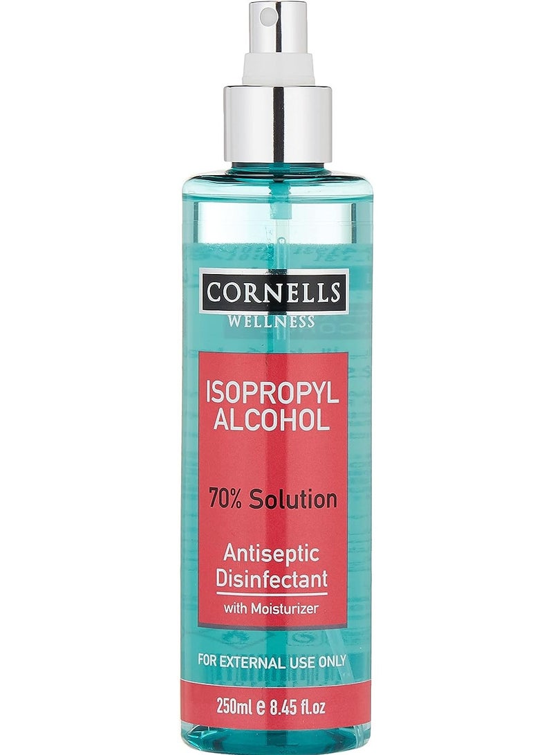 CORNELLS WELLNESS Wellness Isopropyl Alcoh*l 70% Solution Antiseptic Disinfectant Blue 250 ML - Image 4