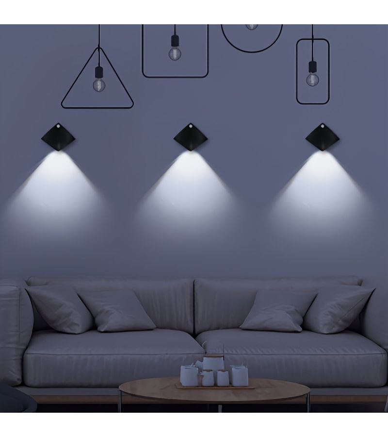 2Pcs Manta Ray Shaped Indoor Night Light LED Motion Sensor Stair Wall Lamp White Warm Cool White Battery Operated Decorative Light For Bedroom Stairway Hotel - Image 4