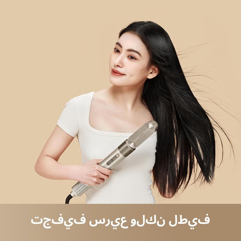 دريم مجفف شعر دريم هير جليم، محرك عالي السرعة سريع بسرعة 110,000 دورة في الدقيقة، تدفق هواء 65 م/ث، وزن 330 جرام، 200 مليون أيون سالب، تحكم في درجة الحرارة وتدفق الهواء، وردي - Image 5
