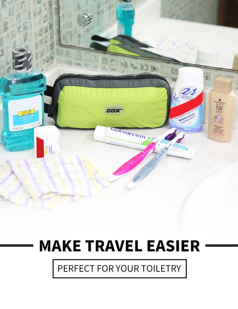 GOX Travel Toiletry Bag,Dopp Kit Case,Ultra-Light Cosmetics Bag Makeup Organizer(Green) - Image 2
