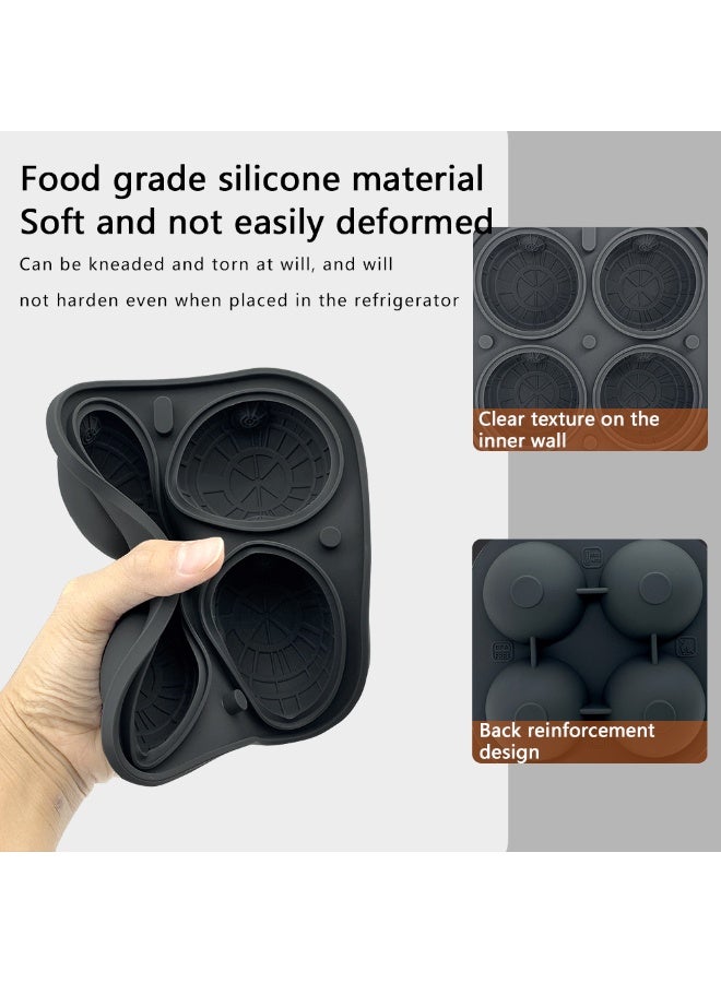 صانع مكعبات الثلج الصافية، قالب كرة ثلج كبيرة بحجم 2.36 بوصة، قابل لإعادة الاستخدام ومريح للتخزين لمنع اختلاط النكهات، هدايا للرجال. - Image 4