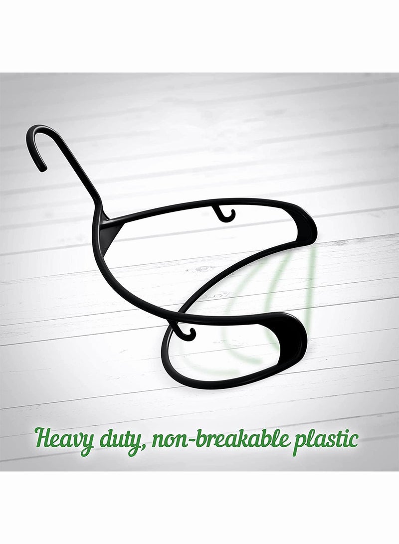 إسكدنيا شماعات ملابس بلاستيكية، 30 عبوة من شماعات المعاطف والملابس شديدة التحمل، شماعات ملونة نابضة بالحياة، خفيفة الوزن وموفرة للمساحة (أسود) - Image 4