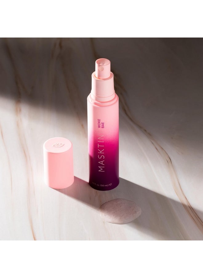 Masktini Woke Bae Whenever Moisture Spritz 1.7 Oz Anti Aging Hydrating Face Mist Watermelon And Algae Extracts Face Moisturizer For Dry Skin  - Image 4