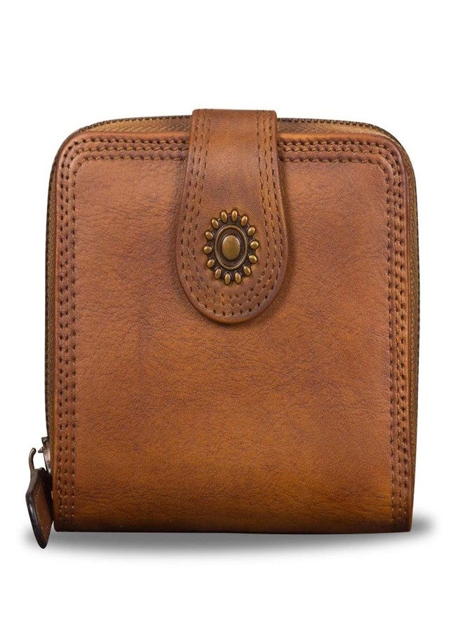 IVTG Bifold Leather Wallets for Women Vintage Handmade Small Clutch Short Purse with Zip Card Holder Organizer - Image 2
