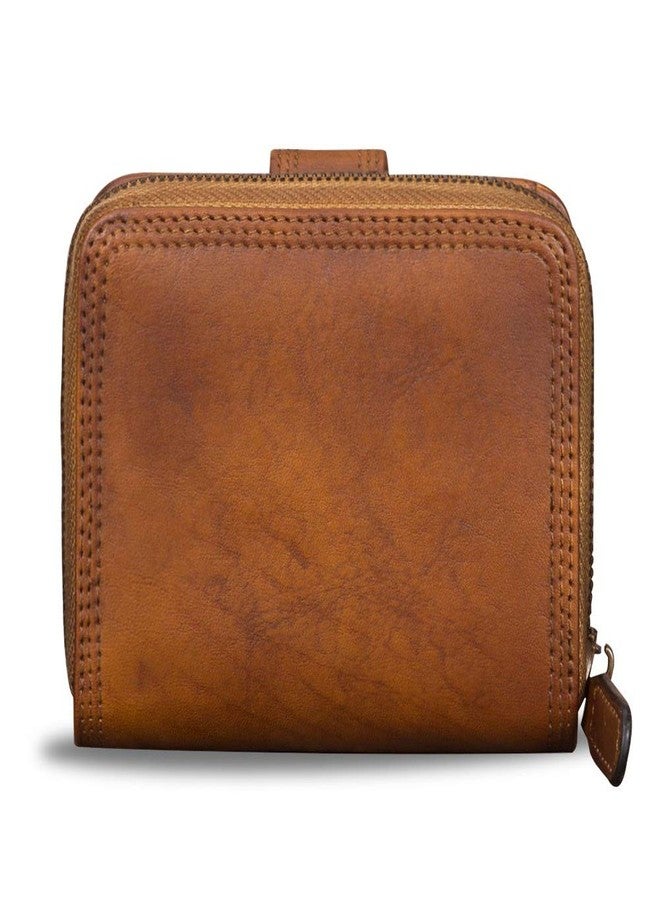 IVTG Bifold Leather Wallets for Women Vintage Handmade Small Clutch Short Purse with Zip Card Holder Organizer - Image 3