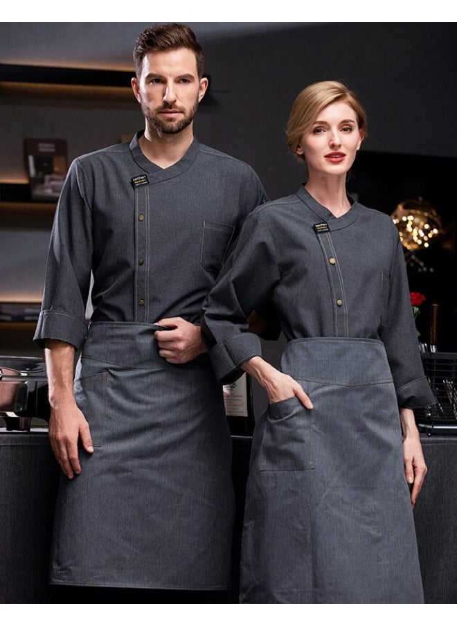 NIBEMINENT Chef Uniforms Hotel Costume Long Sleeve Restaurant Chef Coat Men Kitchen Clothes Shirts Jacket Cook Clothes Cafeteria  - Image 1