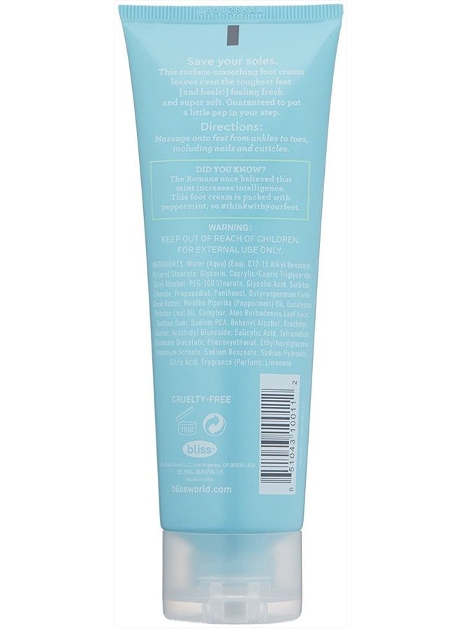 BLISS Aloe Leaf & Peppermint Foot Cream | Super Softening AHA Exfoliating Cooling Cream | Exfoliator & Moisturizer | Vegan | Cruelty Free | Paraben Free | 4.0 fl. oz. - Image 3