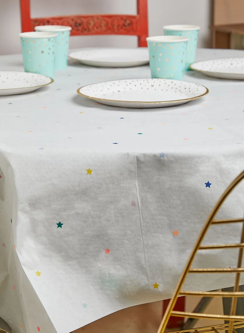 Party Camel Multicoloured Stars Tablecloth  2.6M X 1.4M