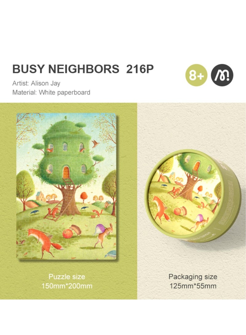 KASTWAVE Animals Gift Box Jigsaws, Floor Puzzle for Kids Age 5-8 Year Olds,  Round Jigsaw Puzzles DIY Gifts Games Birthday Gift Idea for Toddler Children Ages 3 Years Plus, 216 Piece - Image 5