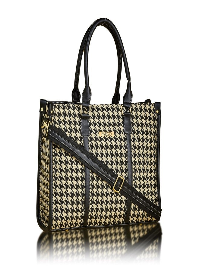 Fargo Stylish Handbag For Women Ladies Purse For Women & Girls | 16 Inch Laptop Handbag (Large, Houndstooth),multicolor - Image 1