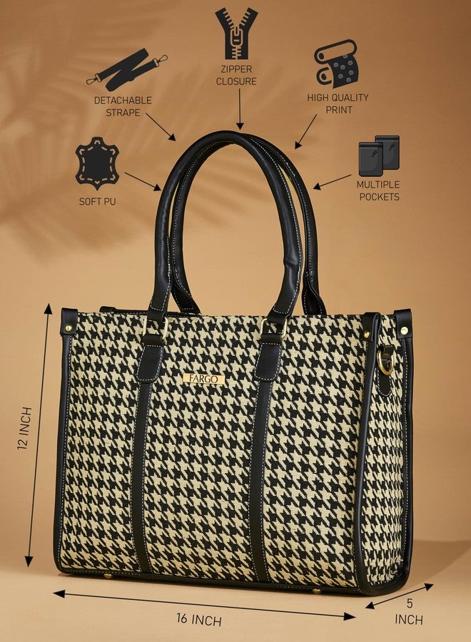 Fargo Stylish Handbag For Women Ladies Purse For Women & Girls | 16 Inch Laptop Handbag (Large, Houndstooth),multicolor - Image 4
